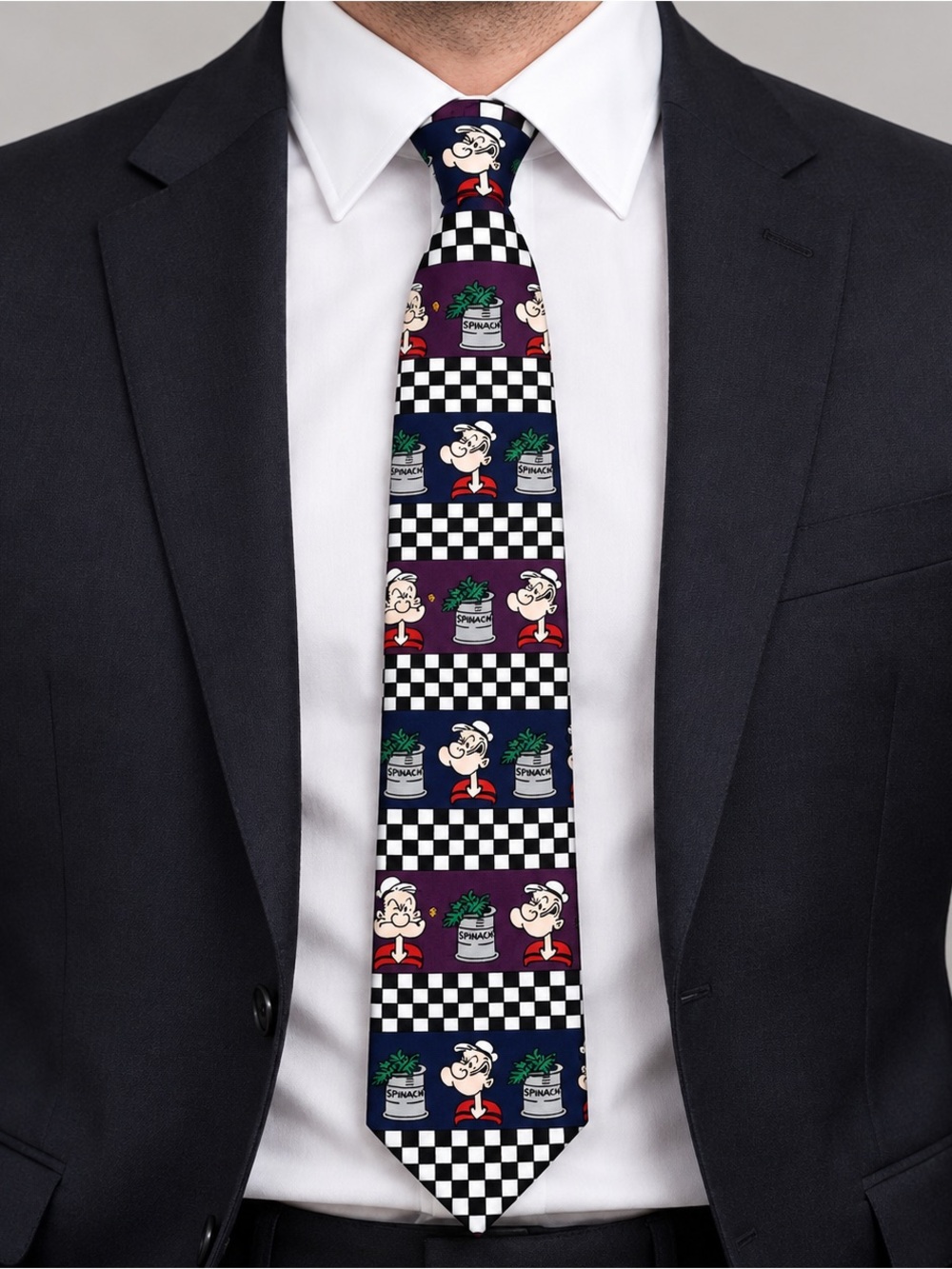Vintage 1995 Popeye Novelty Tie King Features Syndicate Spinach Necktie
